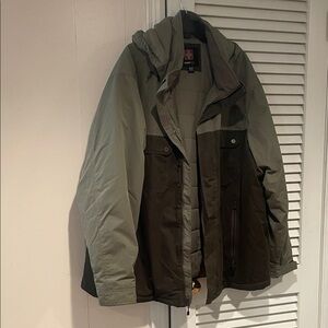 Swiss Tech Men's Green and Brown Military Jacket